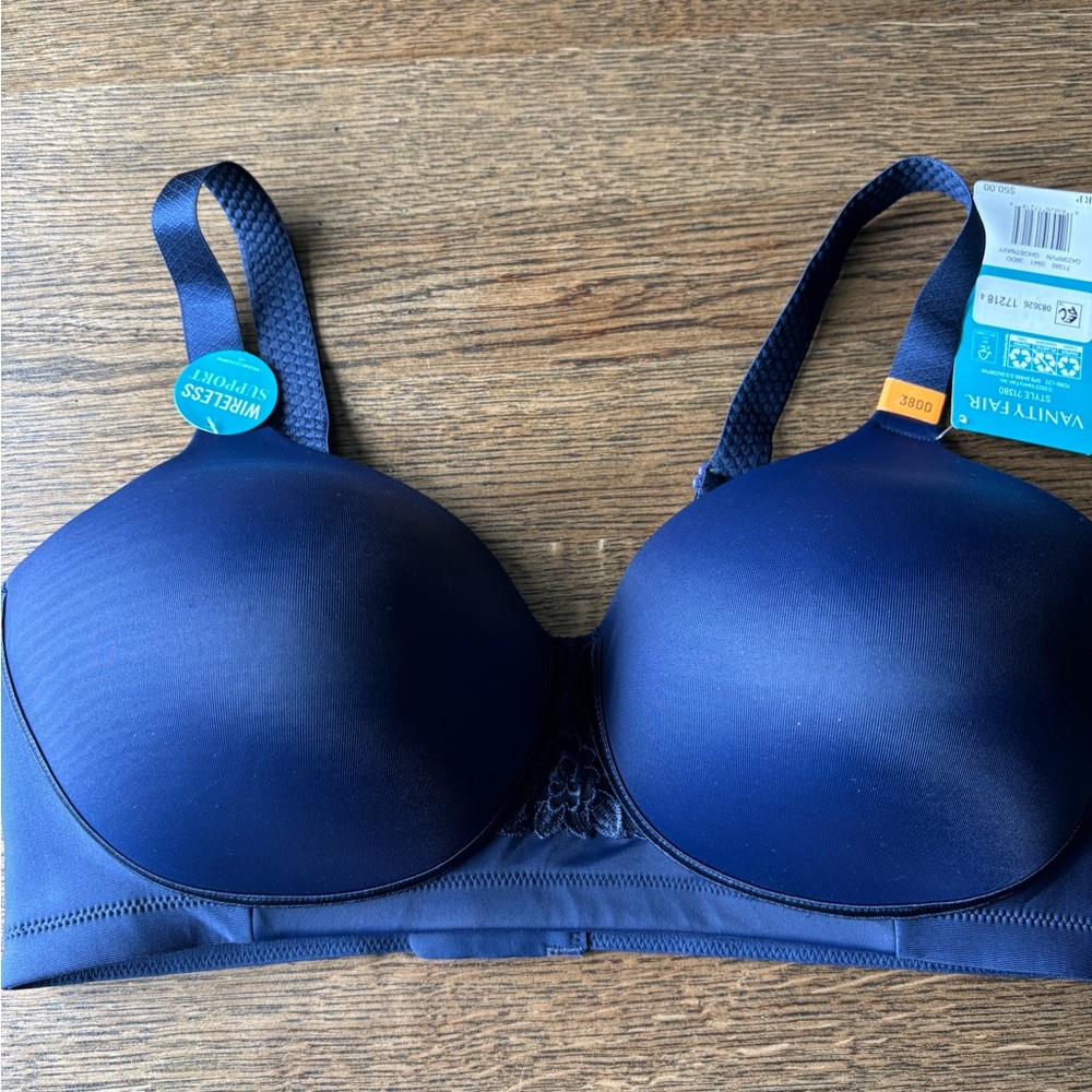 NWT Vanity Fair Midnight Blue Bra Size‎ 38DD